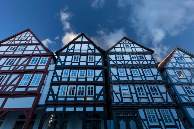 Foto viejas casas alemanas en día de invierno