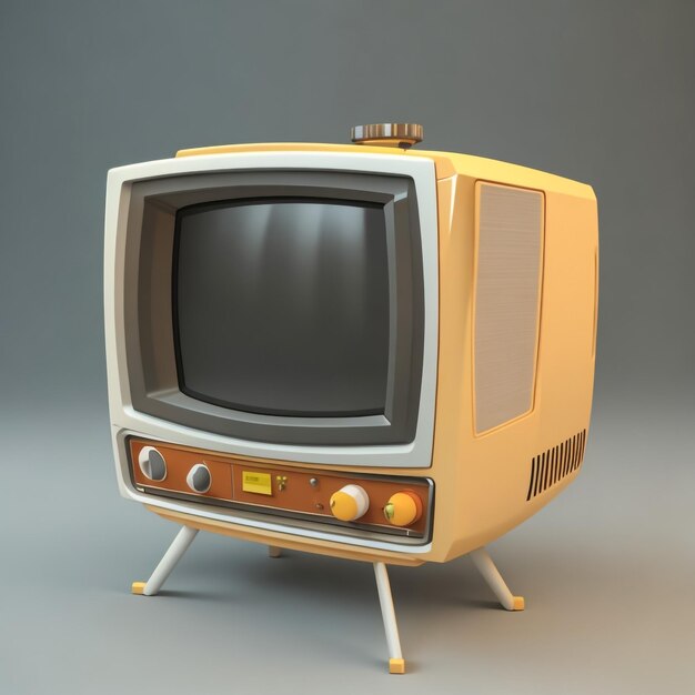 Viejo aislamiento de televisión vintage en tecnología retro blanca