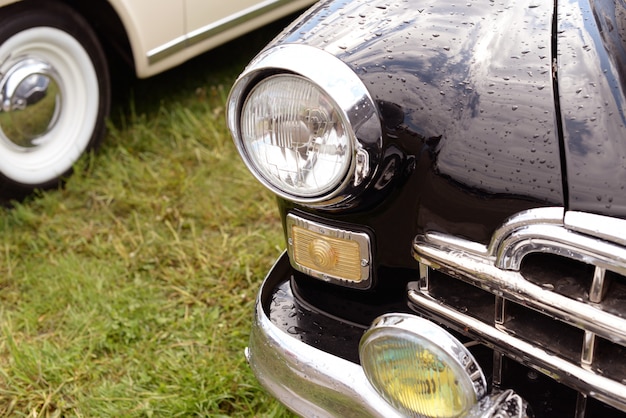 Foto viejo coche retro negro