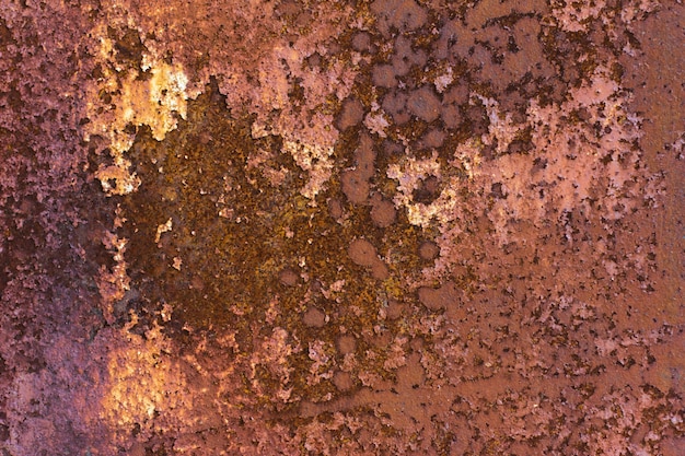 Viejo fondo abstracto de hoja de metal oxidado, óxido en chapa de acero desgastada pintada