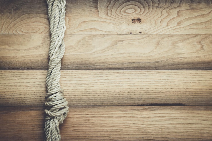 Foto viejo fondo de madera con cuerda de barco