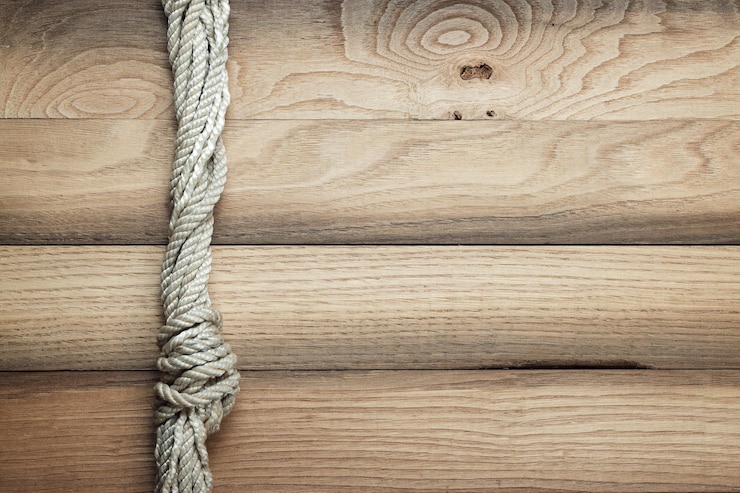 Foto viejo fondo de madera con cuerda de barco