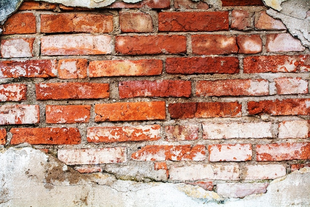 Viejo fondo de la textura de la pared de ladrillo rojo.