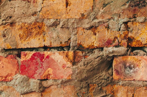 Viejo muro de ladrillo marrón degradado para el fondo