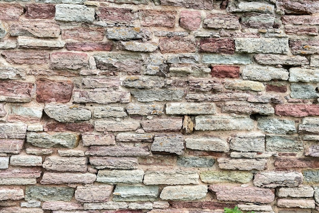 Viejo muro de ladrillo rojo. Fondo de pared de ladrillo destruida