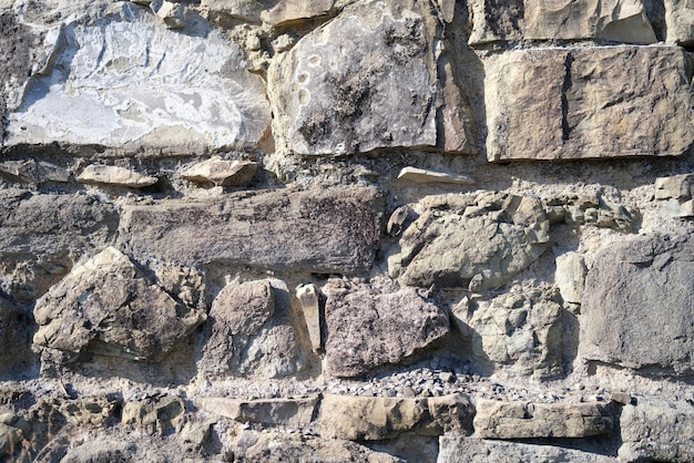 Viejo muro de piedra fondo naturaleza textura gris telón de fondo