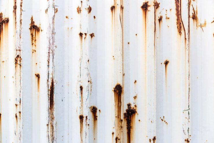 Foto viejo oxidado contenedor blanco textura y fondo