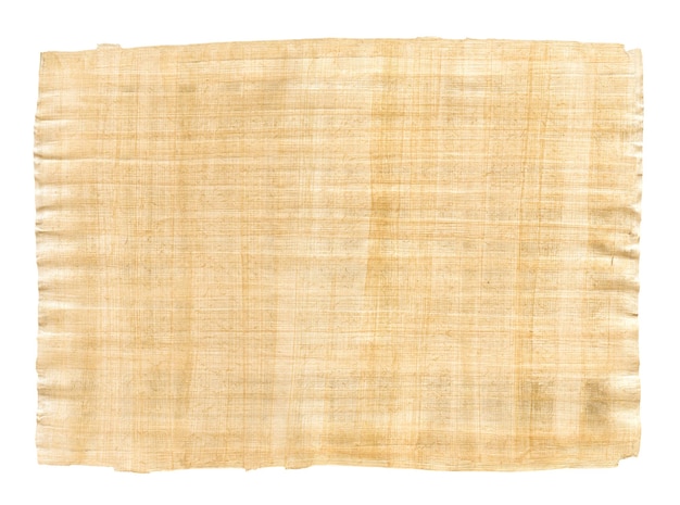 Viejo papiro textura aislado sobre fondo blanco.