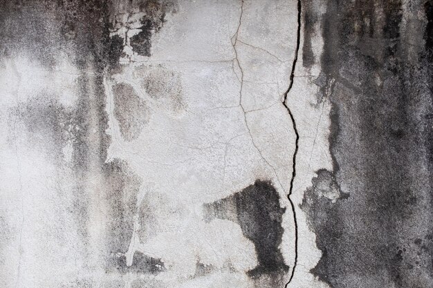Viejo piso de concreto en color blanco y negro cemento roto sucio textura de fondo