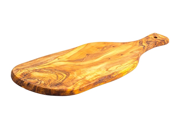 Viejo rústico, esquinas, detalle, vintage, cocina, tablero de madera de corte aislado sobre fondo blanco.