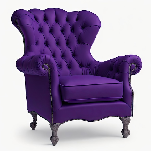 el viejo sillón de terciopelo púrpura