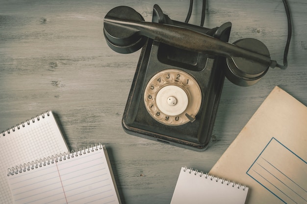 Foto viejo telefono negro