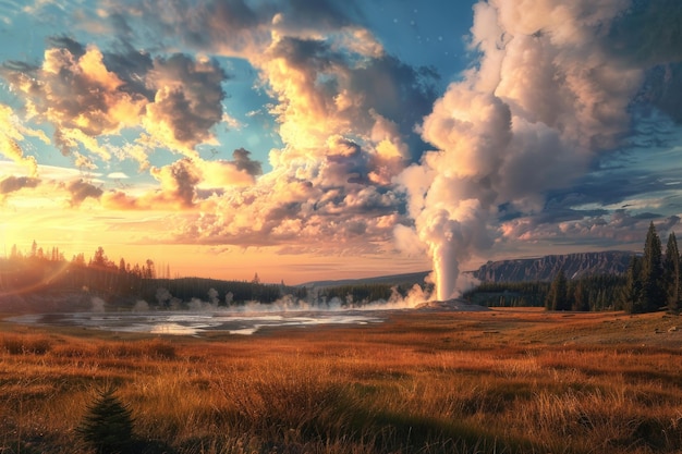 Viejos fieles en el Parque Nacional de Yellowstone