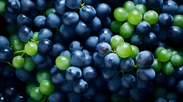 Viel Blau und Trauben mit Blättern Beeren Hintergrund Hohe Qualität