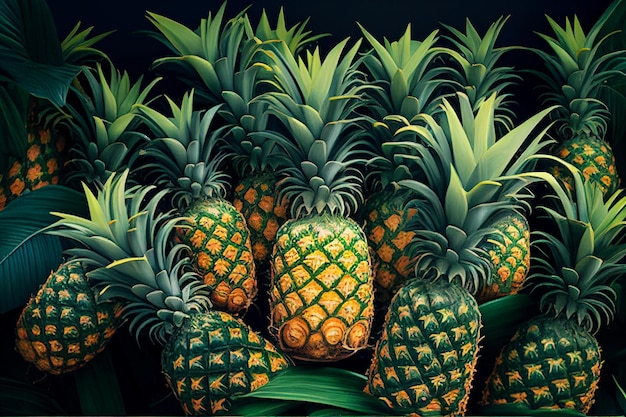 Viele Ananas, KI-generiert