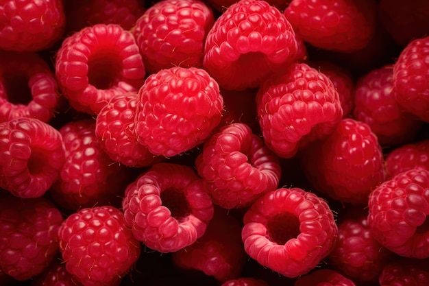 Viele frische Himbeeren Top View