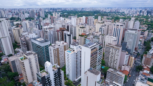 Viele Gebäude im Viertel Jardins in Sao Paulo Brasilien Wohn- und Geschäftsgebäude Luftaufnahme