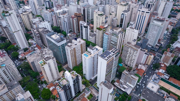 Viele Gebäude im Viertel Jardins in Sao Paulo Brasilien Wohn- und Geschäftsgebäude Luftaufnahme