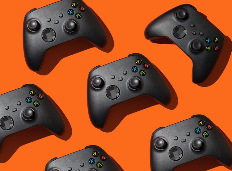 Foto viele joysticks für computerspiele