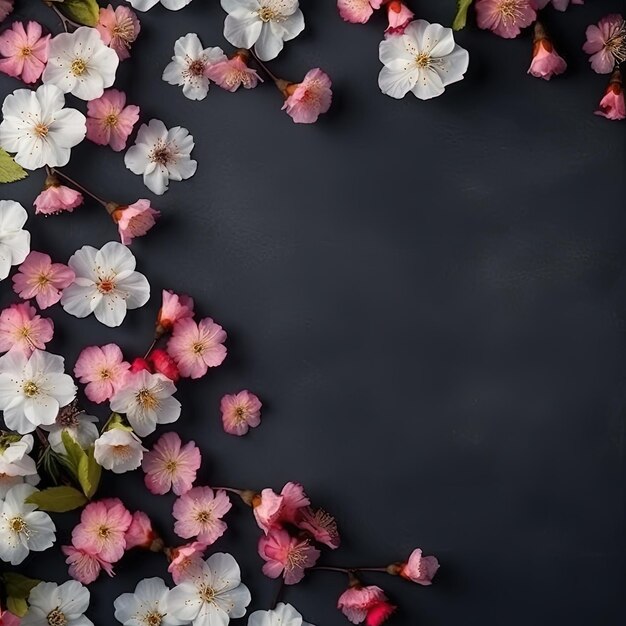 Foto viele kleine, schöne blütenblüten-illustration, die mit generativer ki erstellt wurde