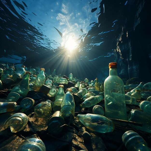 Viele Leute werfen Plastikflaschen weg