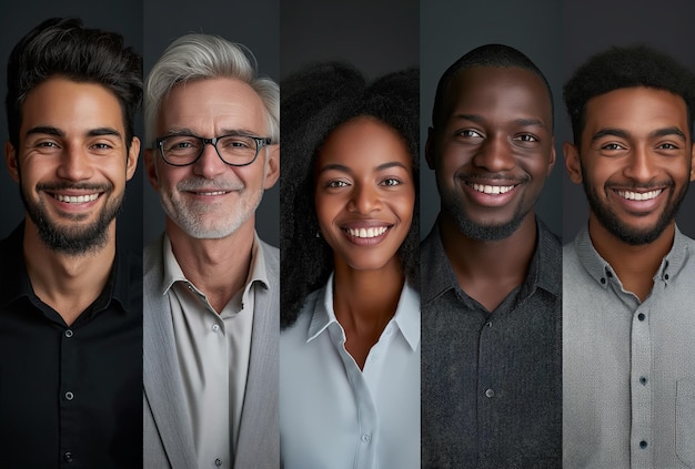 Foto viele multiracial geschäftsleute gruppe lächelnde gesichter headshot porträts