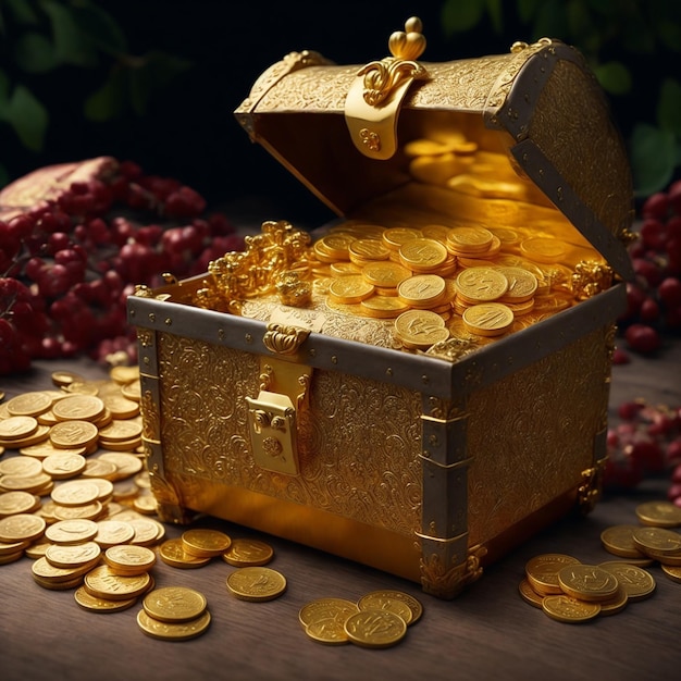 Viele stapelnde Goldmünzen im Schatzstapel und in der Goldmünze
