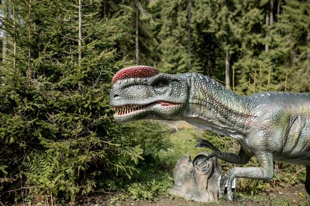 Viele verschiedene Dinosaurier im Park