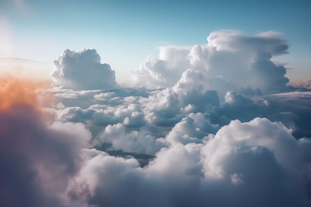 Viele Wolken über dem Himmelshintergrund