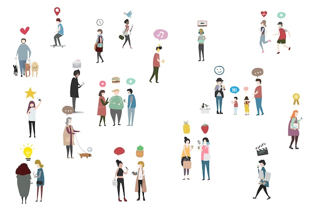 Vielfältige Menschen png-Illustration durchsichtiger Hintergrund