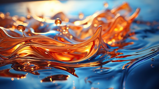 Vielfarbiger Flüssigkeits-Splash-Hintergrund Schöne Vielfarbige Wasserkunst Foto KI