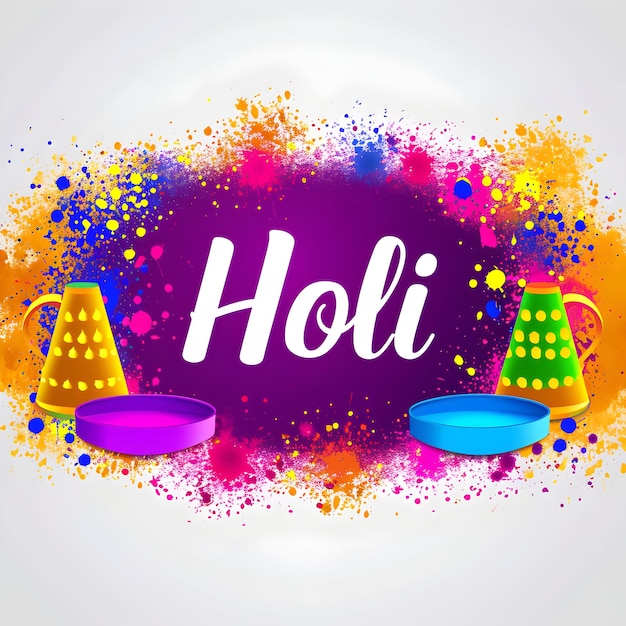Vielfarbiger Happy-Holi-Text zur Feier des Festes