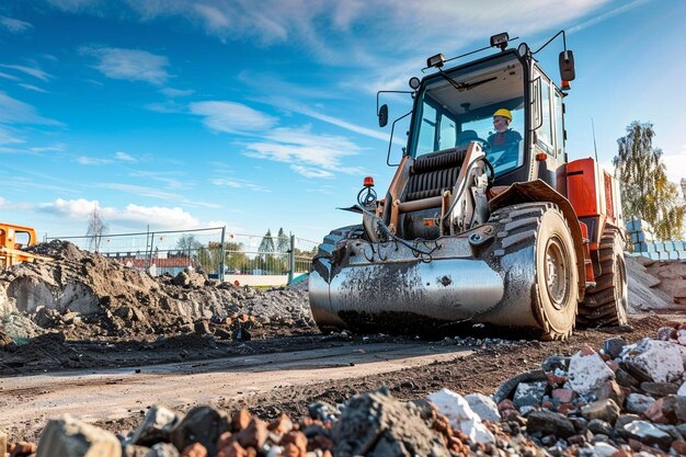 Vielseitiges Compactor-Fahrzeug in Aktion Beste Compactor-Bildfotografie