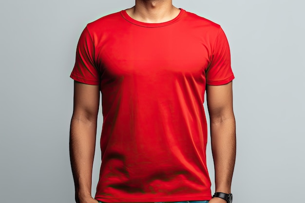 Vielseitiges rotes T-Shirt-Modell für alle Geschlechter und Modevorlieben