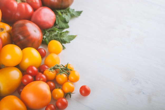 Vielzahl von reifen bunten Bio-Tomaten