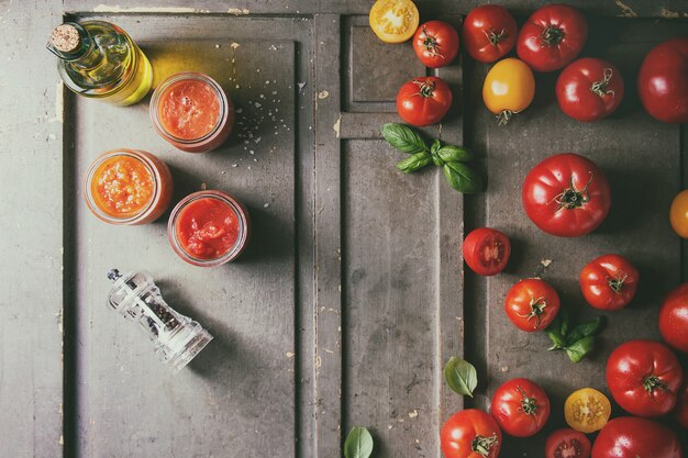 Vielzahl von Tomatensaucen