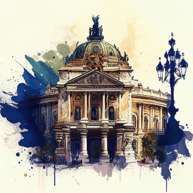 Viena em estilo aquarela por Generative AI