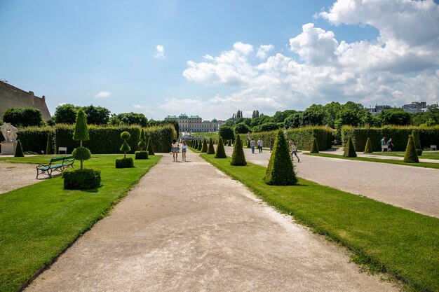 Viena Áustria 15 de junho de 2023 Vista dos Jardins do Belvedere em Viena