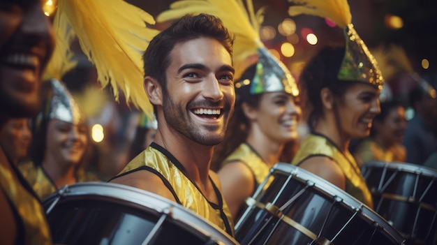 Foto vier mitglieder brasilianische samba-band professionelle farbbewertung weiche schatten ohne kontrast sauber scharf