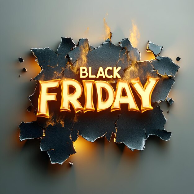 El Viernes Negro es caliente Burning Black Friday diseño de texto Black Friday diseñar texto