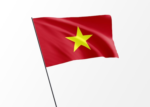 Vietnam-Flagge, die hoch im isolierten Hintergrund weht Vietnam-Unabhängigkeitstag