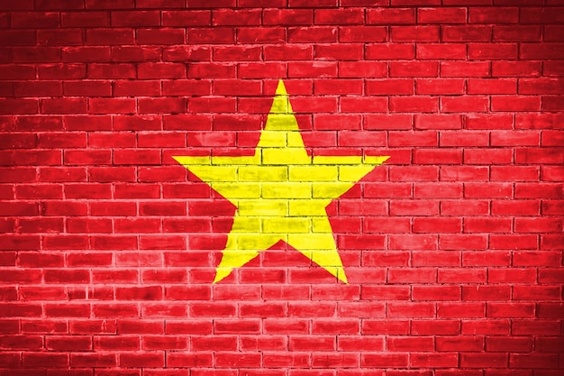 Vietnam Flagge Wand Textur Hintergrund