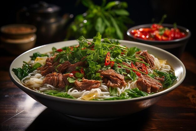 Foto vietnamés pho un sabor del hogar mejor fotografía de fideos pho