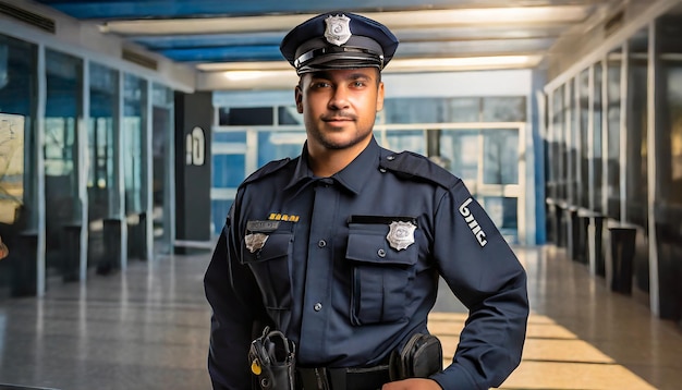 Vigilante Patrulha Bonito Oficial de Polícia em Ação