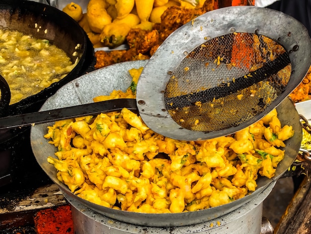Vijayawada India Sabrosa comida callejera india
