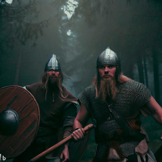 vikingos en el bosque