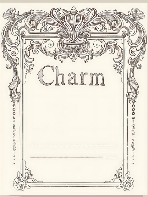 Viktorianisch inspirierte Postkarte mit filigranem Border Charm Illustration Vintage Postkarte Dekoration