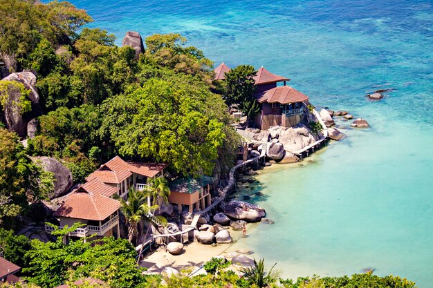 Villa de praia tropical à beira-mar em Koh Tao, Samui, Tailândia