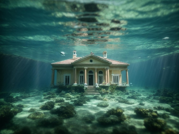 Foto villa debaixo d'água
