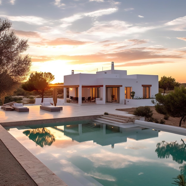 La villa está situada en el desierto.